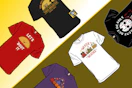 shirts on a gradient