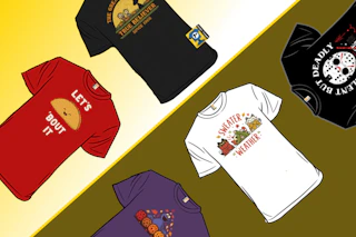 shirts on a gradient