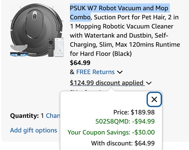 Psuk Robot Vac Mop cart