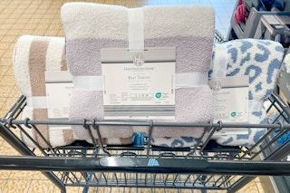 knit throw in cart at aldi