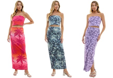 No Boundaries Juniors' Tube Top and Maxi Skirt Set