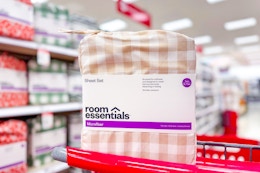 sheet sets sitting on a target cart