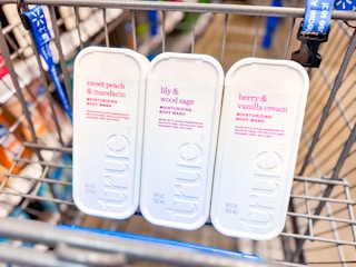 3 True Body Washes in Walmart shopping cart