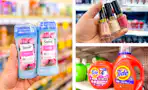 collage image of suave deodorant, tide detergent, and revlon nail polish