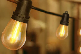 outdoor string lights hanging outside