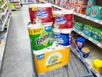 bounty charmin paper products in walgreens cart