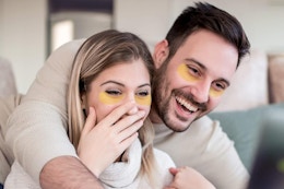 a couple wearing under eye gels