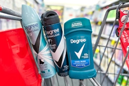 degree deodorant in a cart