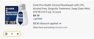 mouthwash Amazon receipt