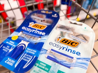 two packages of BIC EasyRinse razors