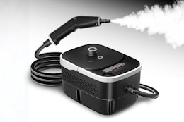 Stock photo of the Aootek Steam Cleaner with steam coming out from nozzle 