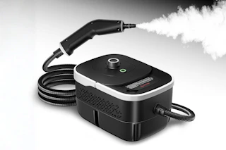 Stock photo of the Aootek Steam Cleaner with steam coming out from nozzle 