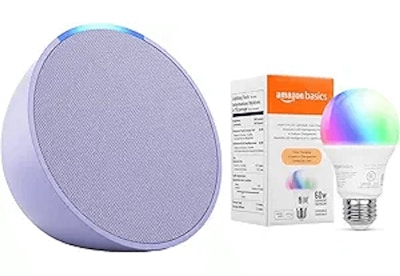 Echo Pop and Amazon Basics Bulb