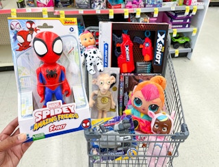 shopping cart with 80% off toy clearance