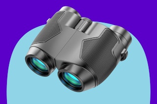 retulgie Night Vision Binoculars Compact Binocular on a blue background.