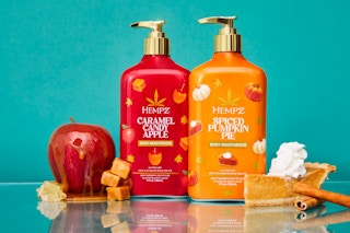 Hempz Limited-Edition Body Lotion next to each other and food