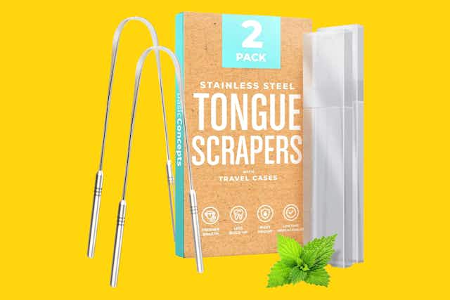 Tongue Scraper 2-Pack, as Low as $5.39 on Amazon card image