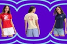 3 women's graphic tees side by side