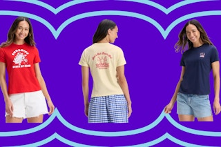 3 women's graphic tees side by side