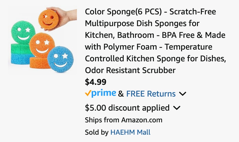 Amazon Multipurpose Dish Sponges 2025