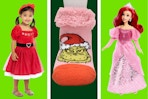 Toddler Christmas dress, baby Grinch socks & a Disney Princess Ariel doll