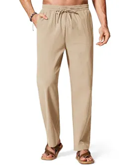 COOFANDY Men's Casual Linen Pants