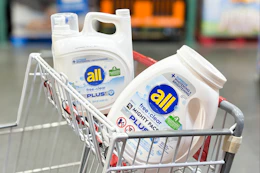 all liquid detergent and pods in a cart