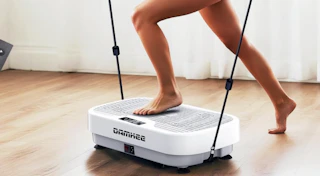 a person exercising on a vibration plate 