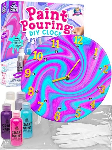 Kids Paint Pouring Clock Kit