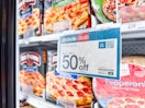 BOGO 50% off signage for frozen pizzas at target