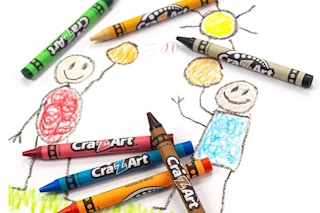 crayons on a picture 