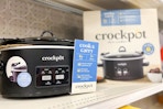 crock-pot programable slow cooker sitting on a target shelf