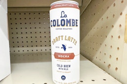 la colombe latte on store shelf