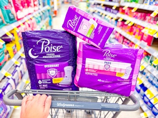 walgreens shopping cart with poise pads