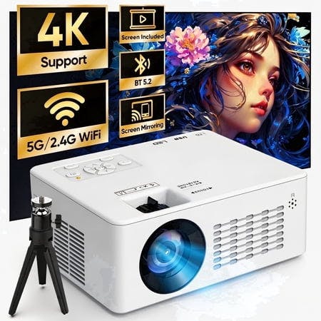 Projector with Screen & Tripod