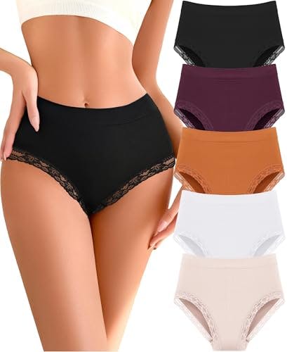 Seamless High Waisted Lace Underwear 5-Pack