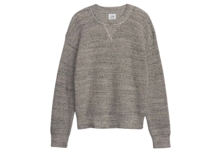 Kids' Waffle Knit Crewneck Sweater