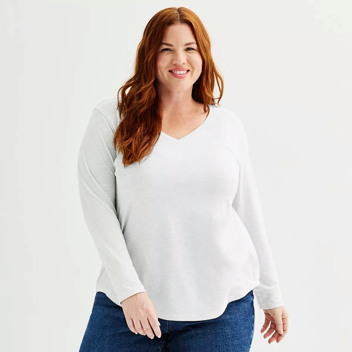 Adult Long Sleeve V-Neck Tee