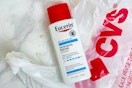 eucerin lotion on a cvs shopping bag