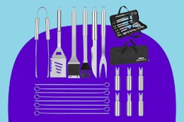 Anpro Grilling Accessories Grill Kit- Grill Set on a purple background.