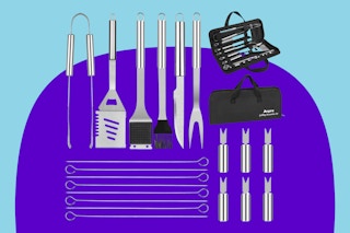 Anpro Grilling Accessories Grill Kit- Grill Set on a purple background.