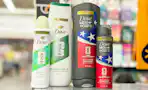 dove body washes and deodorant on a store shelf