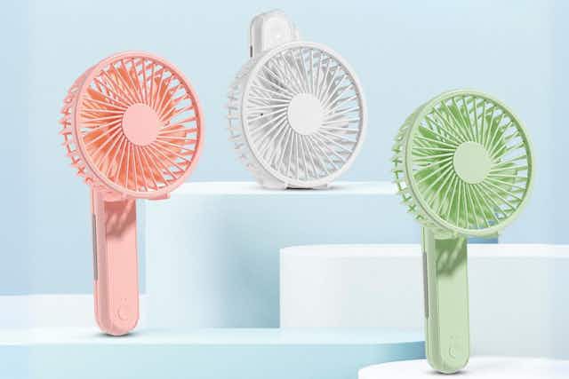 Rechargeable Handheld Fan, Just $4.99 With Amazon Promo Code card image