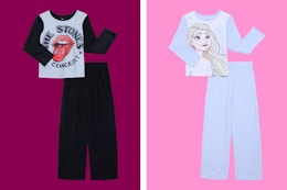 rolling stones and disney frozen kids and toddler pajamas