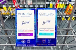 2 secret clinical strength deodorants in a cart