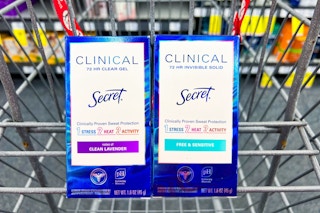 2 secret clinical strength deodorants in a cart