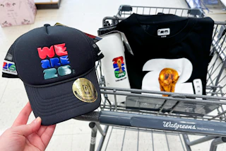 world cup merch and a walgreens shopping cart