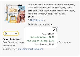 cleansing melts Amazon receipt