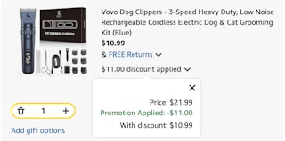 pet grooming kit Amazon receipt