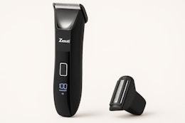 body hair trimer on white background
